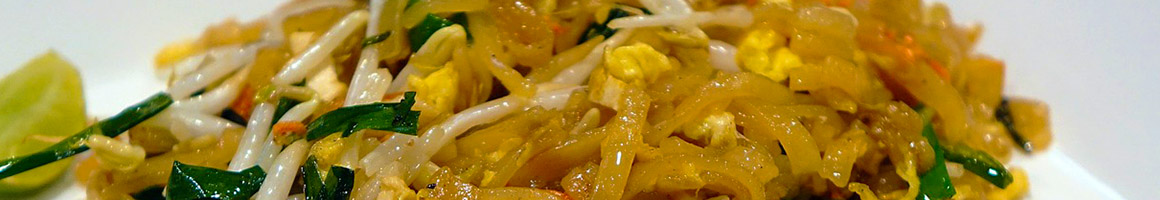 Eating Thai at Lahn Pad Thai restaurant in Anchorage, AK.
